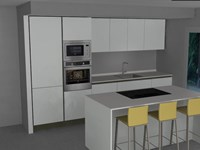 Composizione Gentili Cucine ad isola in finitura laccata
