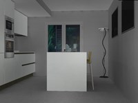 Composizione Gentili Cucine ad isola in finitura laccata