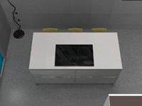 Composizione Gentili Cucine ad isola in finitura laccata