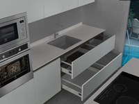 Composizione Gentili Cucine ad isola in finitura laccata