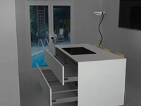 Composizione Gentili Cucine ad isola in finitura laccata