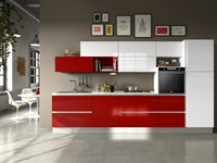 Cucina modello Planet laccato lucido spazzolato