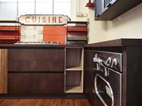 cucina moderna angolare industriale stile in offerta completa di elettrodomestici candy vintage inox