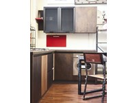 cucina moderna angolare industriale stile in offerta completa di elettrodomestici candy vintage inox