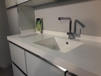 cucina lineare dibiesse cucine con top in corian e vasca integrata