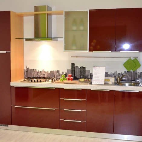 Cucina arredo3 diva moderno laminato lucido rossa cucine a ... Top laminato postformato rovere grigio
