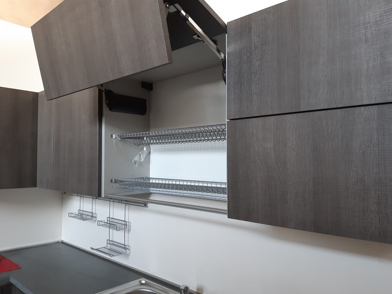 Cucina Arrex moderna ad angolo grigio in laminato materico ...