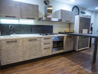 CUCINA CON PENISOLA MODERNA LINEARE OFFERTA CONVENIENZA IN LEGNO