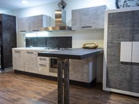 CUCINA CON PENISOLA MODERNA LINEARE OFFERTA CONVENIENZA IN LEGNO