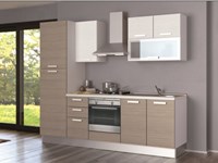 Cucina Creo Kitchens Alma melaminico l. 255 Moderna Laminato Materico rovere chiaro