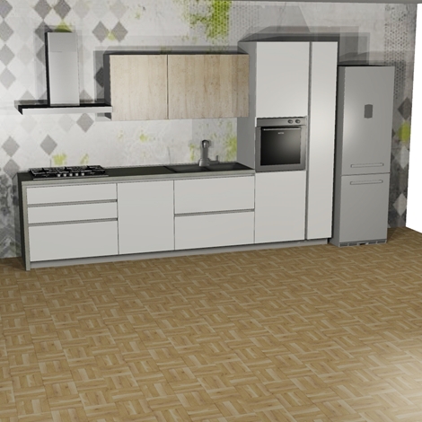 Cucina del tongo creta laminato lucido scontato del 46 % cucine ... Top laminato postformato rovere grigio