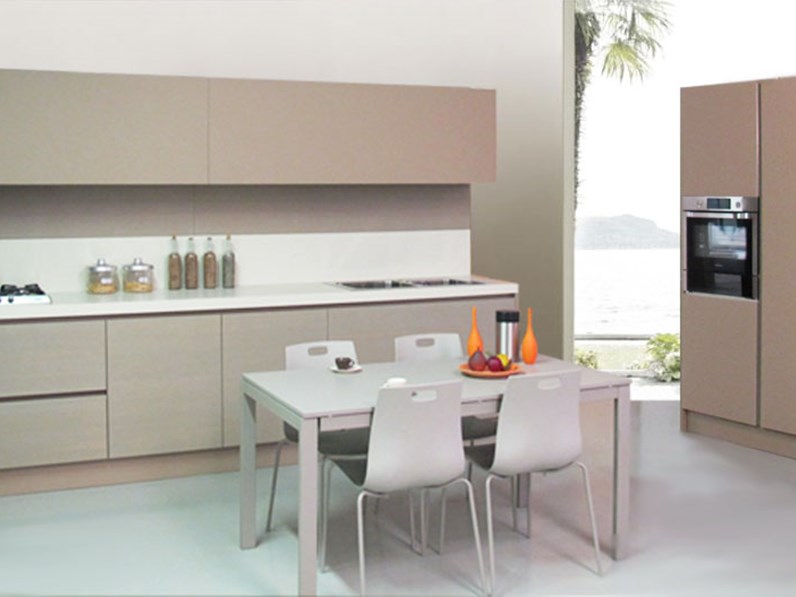 Cucina Effequattro Infinity moon vetro sabbia e pino corda Cucina Effequattro Infinity moon vetro sabbia e pino corda