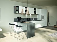 Cucina mod.Fusion in Polimerico Bianco opaco
