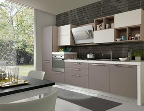 Cucina grigio moderna lineare Cucina mod.futura con ante in fenix colore grigio londra scontata del 30% S75