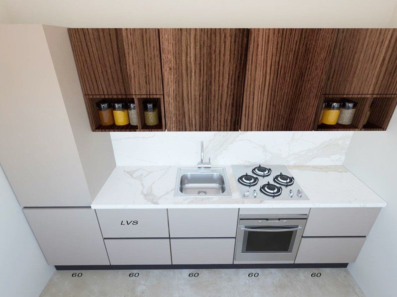 Cucina grigio moderna lineare Line Astra scontata