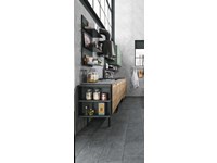 cucina industrial green eco in offerta con isola e piano lavoro penisola