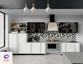 Cucina lineare in legno bianca Francesca a prezzo ribassato