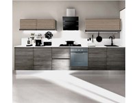 cucina lineare maniglia gola titanio brown e grigio moderna linea in offerta