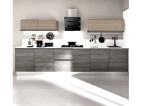 cucina lineare maniglia gola titanio brown e grigio moderna linea in offerta