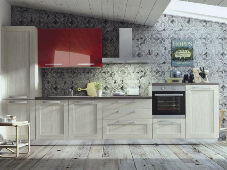 Cucina moderna angolare modello Cloe in alkorcell finitura rovere ... Cucina moderna angolare modello Cloe in alkorcell finitura rovere ...