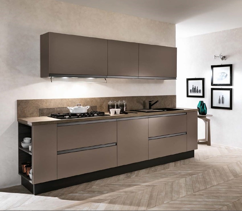 Cucina scavolini sax moderna laccato opaco cucine a prezzi scontati Top laminato postformato rovere grigio