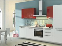 Cucina modello Luna con abbinamento ante rosso lucido