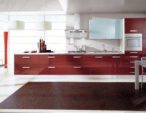 Cucina moderna rossa S75 lineare Cucina mod.vania in polimerico lucido dogato scontata del 30% in offerta