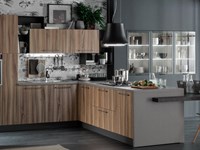 cucina con penisola living con tavolo integrato in offerta nuovimondi outlet offerta