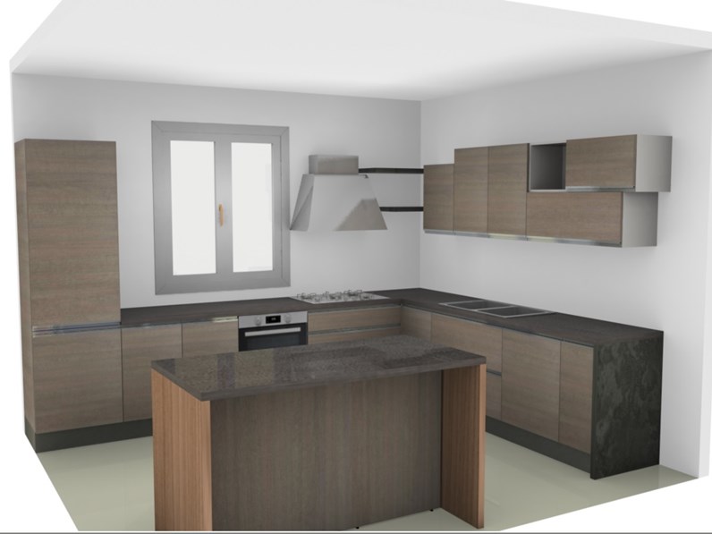 Cucina nuovi mondi cucine cucina moderna da angolo con con isola in ... Cucine moderne ad angolo con isola