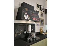 cucina industrial legno compreso di isola penisola e set elettrodomestici hotpoint e cappa lavagna in offerta