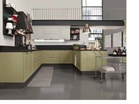 cucina industrial legno compreso di isola penisola e set elettrodomestici hotpoint e cappa lavagna in offerta