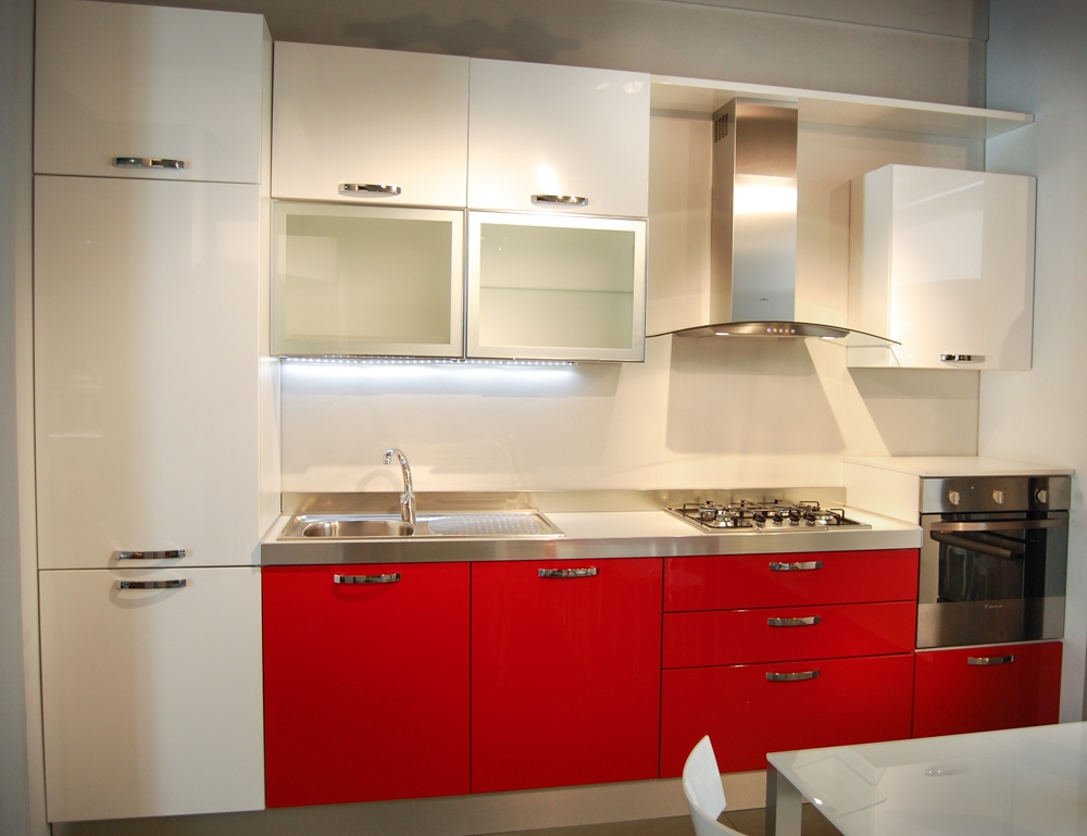 Cucina occasione modello green cucine a prezzi scontati Top laminato postformato rovere grigio