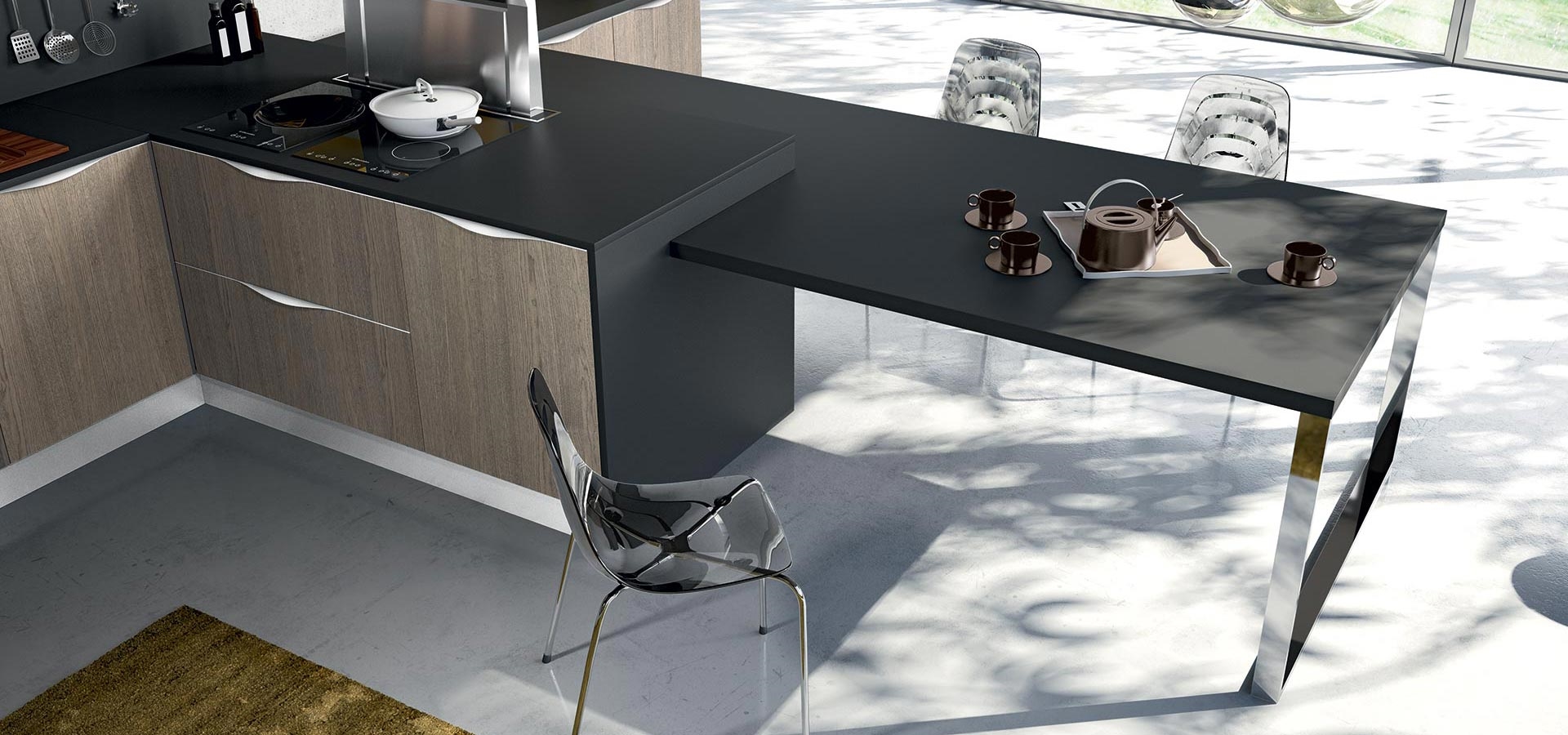 Arredo3 cucina round in laminato finitura rovere cucine a prezzi ...