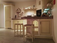 Scavolini Belvedere dettaglio penisola e sgabelli