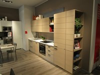 open cucina lineare scavolini, rovere con elettrodomestici compresi