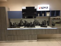 cucina lineare in laminato materico