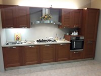 Cucina Zecchinon All Pine in legno di larice spazzolato vista frontale