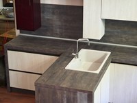 cucina moderna shabby chic vintage con penisola essenza