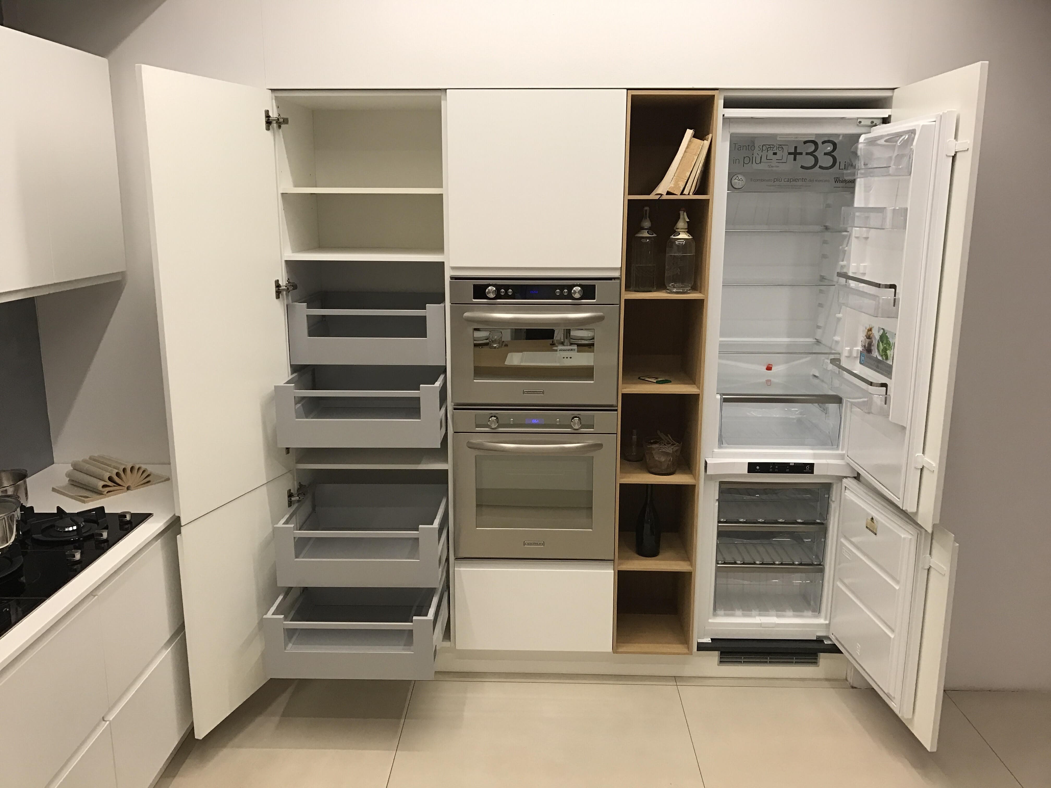 Essebi cucine cucina fusion moderno polimerico opaco bianca ... Camino a induzione moderno