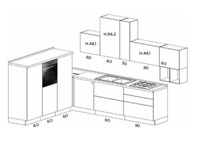 Cucina moderna ad angolo con elettrodomestici
