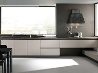 cucina design industrial effetto ossido bronzo con gola in offerta outlet