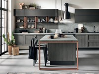 cucina legno grigia modello industrial offerta pezzo Moderne Legno Grigio completa del set eldom hotpoint a+