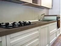 Cucine Cucina Cucina moderna con penisola da cm 180 mobile essenza rovere in offerta nuovimondi outlet scontato del -49 %