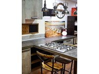 Nuovi Mondi Cucine Cucina Cucina moderna legno e bambu grey modello con penisola design in offerta