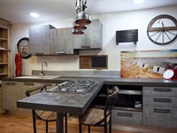 Nuovi Mondi Cucine Cucina Cucina moderna legno e bambu grey modello con penisola design in offerta