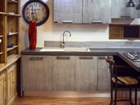 Nuovi Mondi Cucine Cucina Cucina moderna legno e bambu grey modello con penisola design in offerta