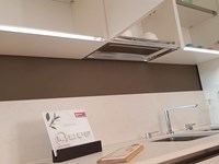 Outlet Cucina Arredo3 in vetro e laccato lucido modello Glass e Time con piano in Dekton