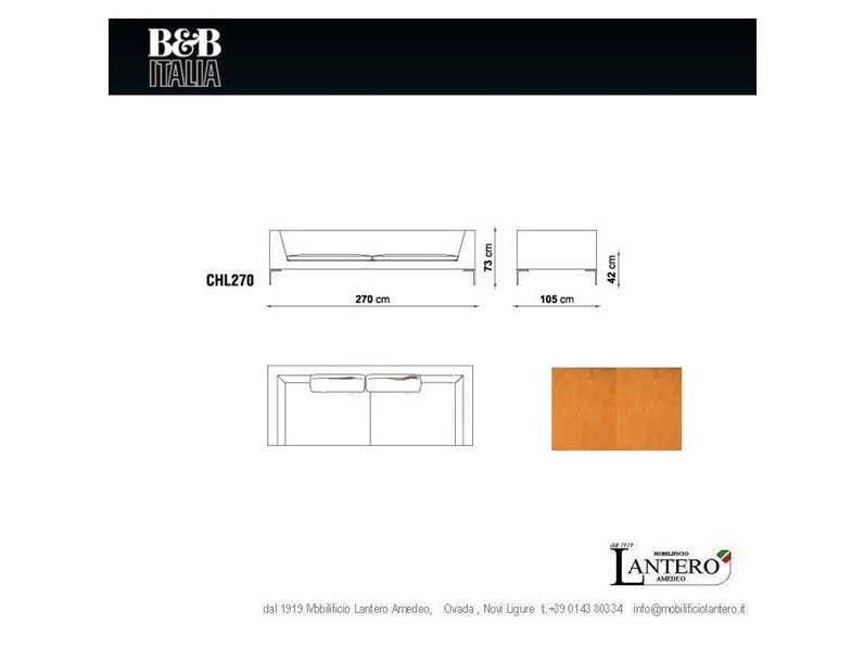 divano charles b&b misure