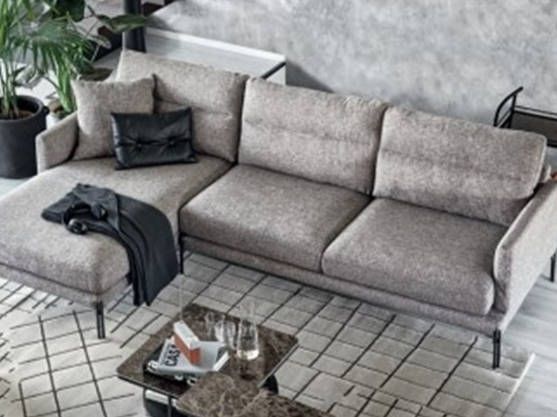 Divano con penisola tessuto in poliuretano Calligaris in Offerta Outlet