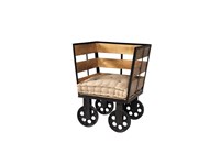 Divano Etnico Outlet Divano industrial con ruote struttura legno massello e ferro in offerta nuovimondi oulet Divani lineari